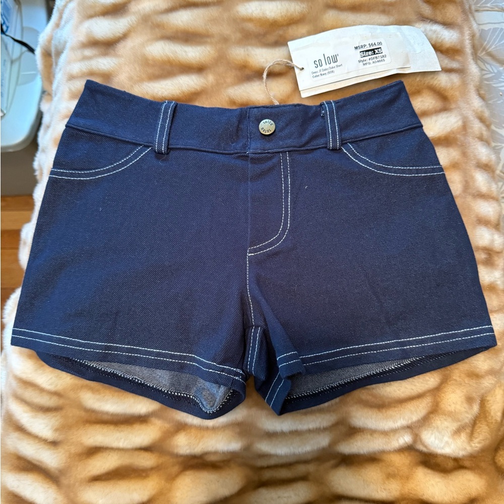 SOLOW RARE Women's faux denim micro Shorts